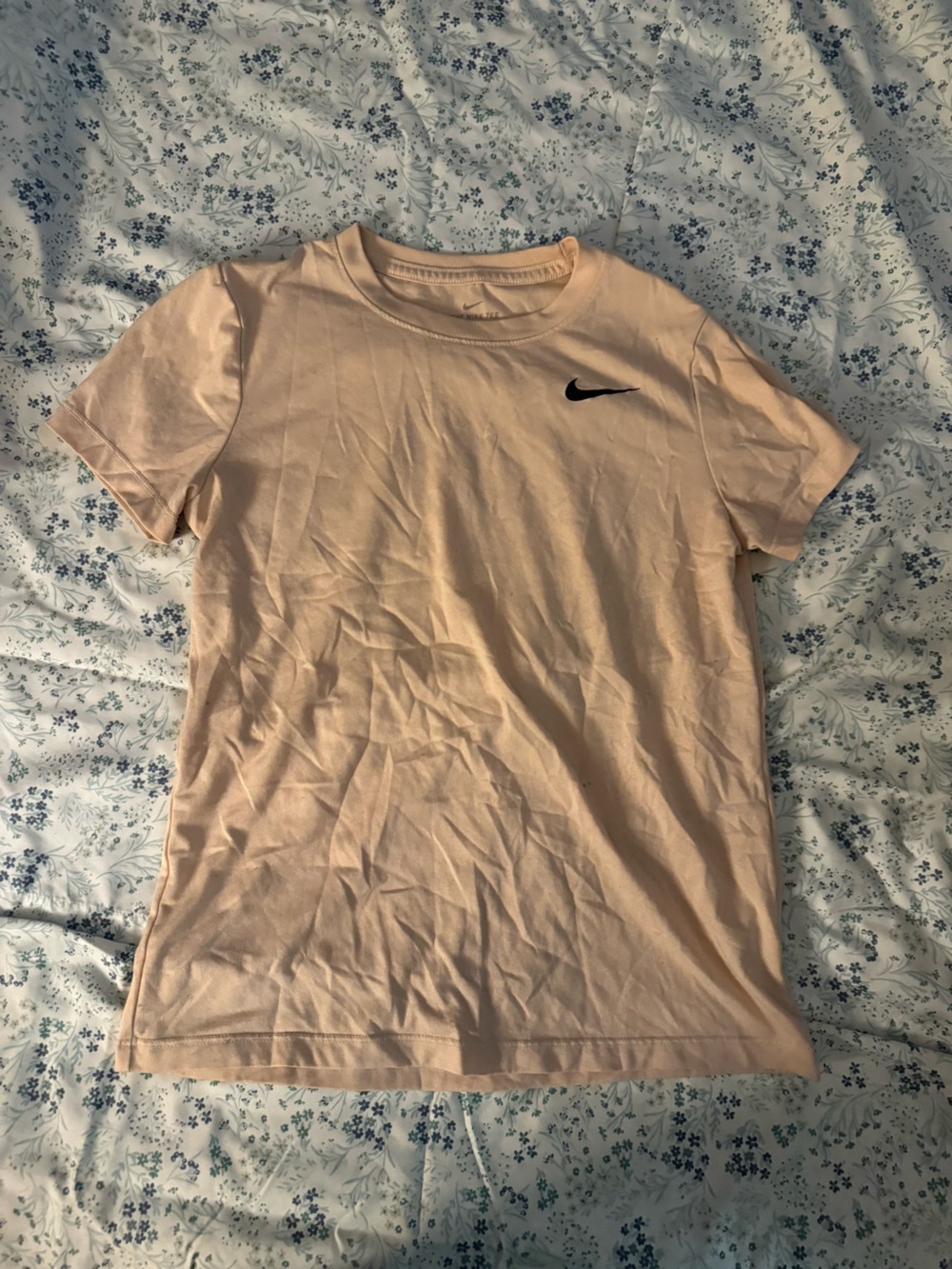 Nike Peach Crewneck Tee with Black Swoosh
